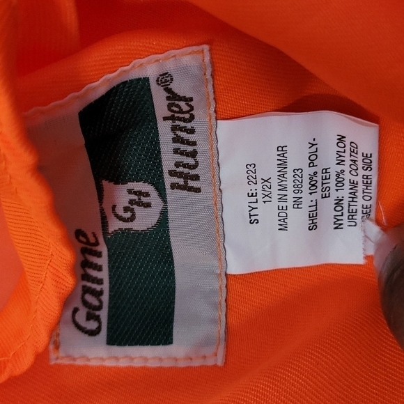 Game Hunter Neon Orange Hunting Vest Size 1X/2X - Picture 5 of 5